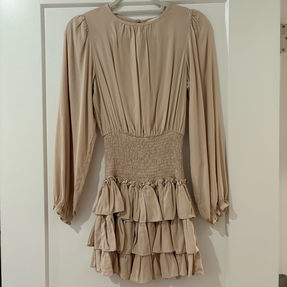 Tan Ruffle Dress - Picture 2 of 6